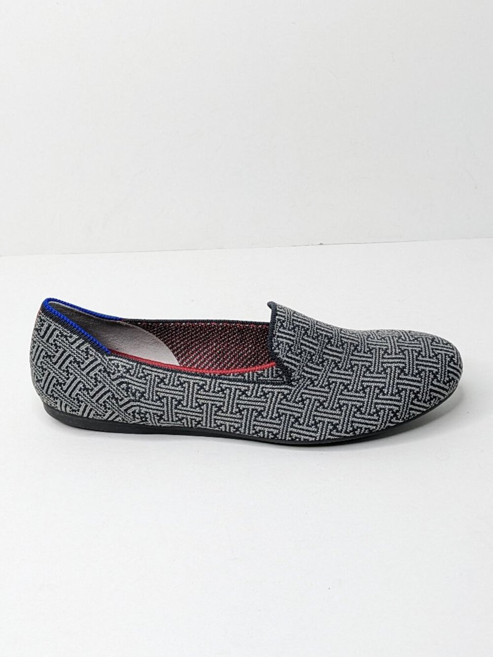 Rothy's The Loafer Casual Slip-On Flats Charcoal Grid Knit Womens 9.5